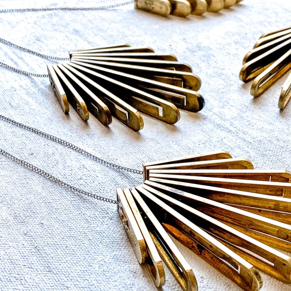 Brass Piano Key Pendant Necklace - t h e  r o c k e r - Picture 5 of 6